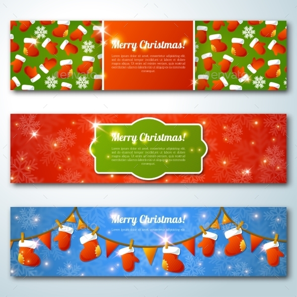Set Of Stylish Christmas Banners. - New Year Seasons/Holidays