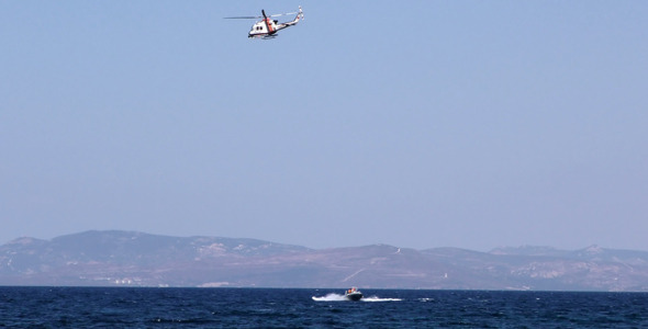 Helicopter and the Boat in Sea 2 Helicopter and the Boat in Sea 2