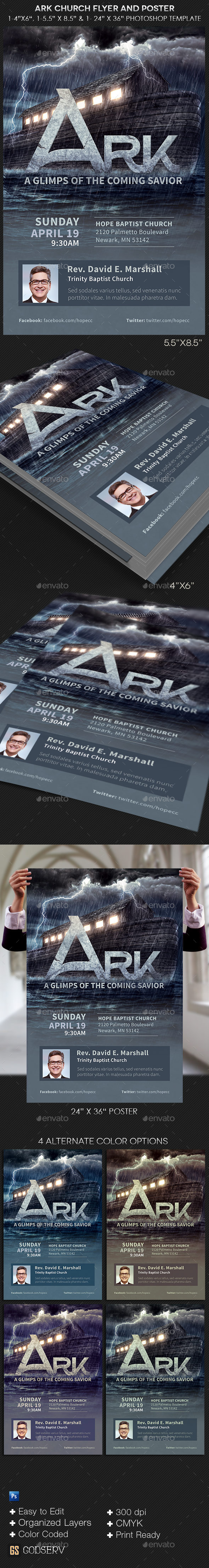 Ark Church Flyer Poster Template - Church Flyers