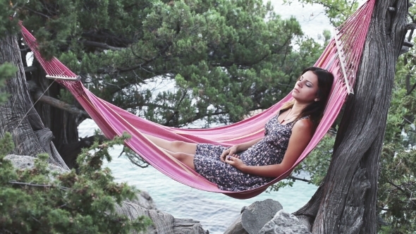 Sleeping Girl In Hammock