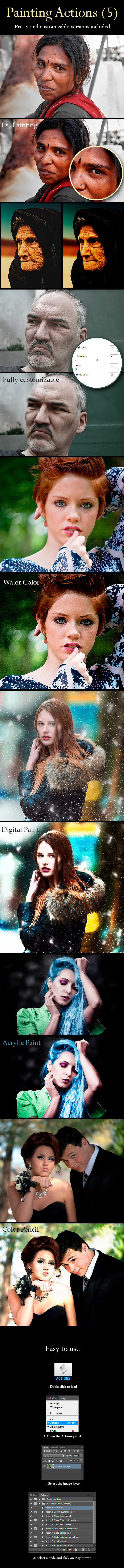 Painting Actions (5 Styles) - Photo Effects Actions