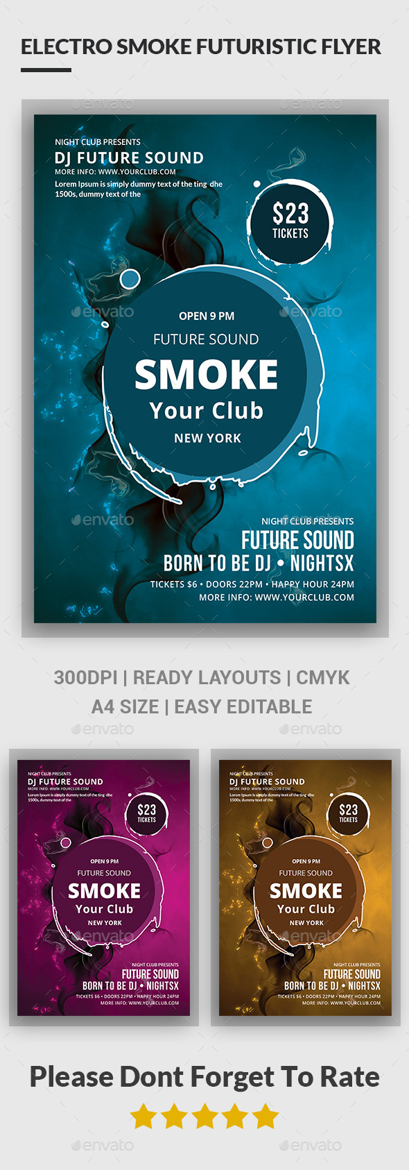 Electro Smoke Futuristic Flyer - Clubs & Parties Events