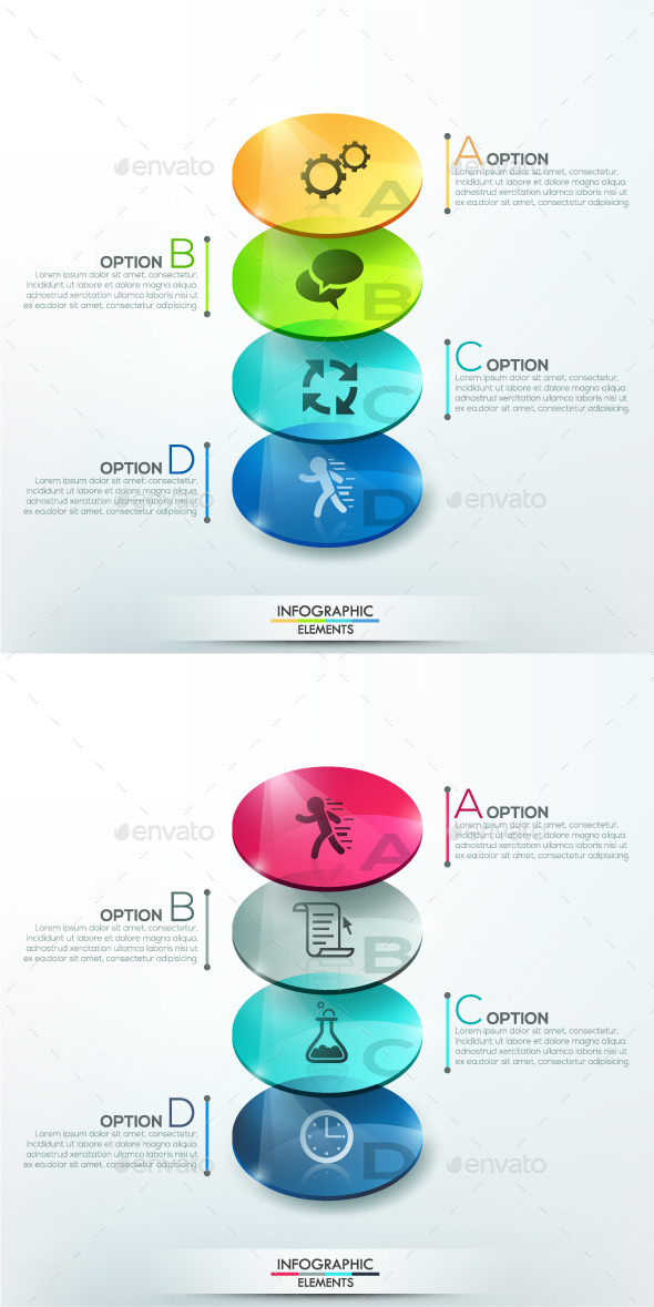 Modern Infographic Options Template (2 Colors) - Infographics
