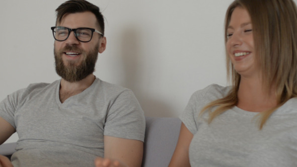 Happy Couple Talking and Smiling Happy Couple Talking and Smiling