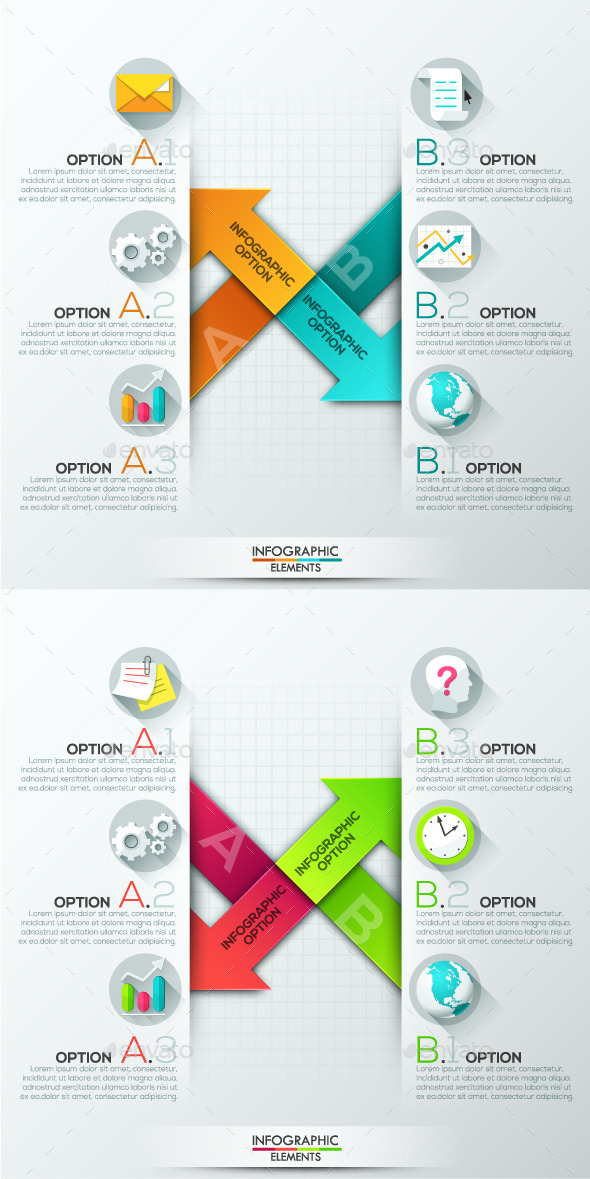 Modern Infographics Paper Template (2 Colors) - Infographics