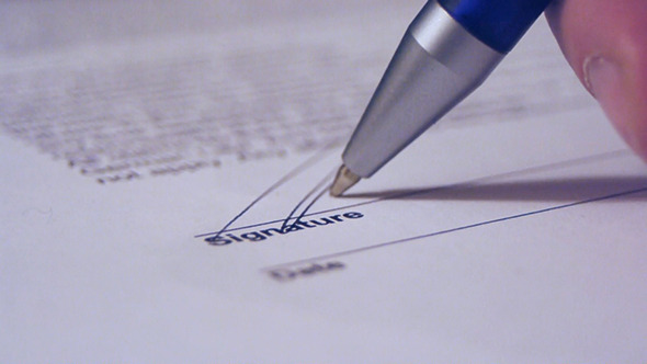 Customer Signs Papers Customer Signs Papers