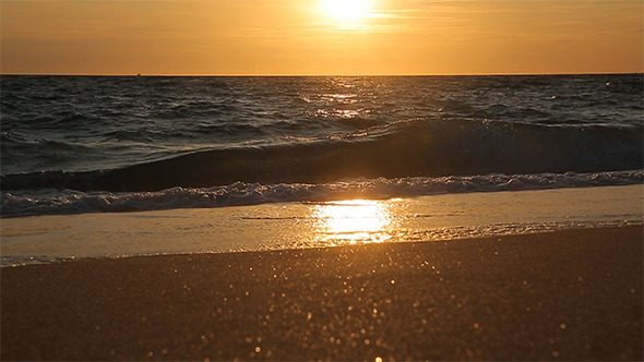 Sunset Sea Waves