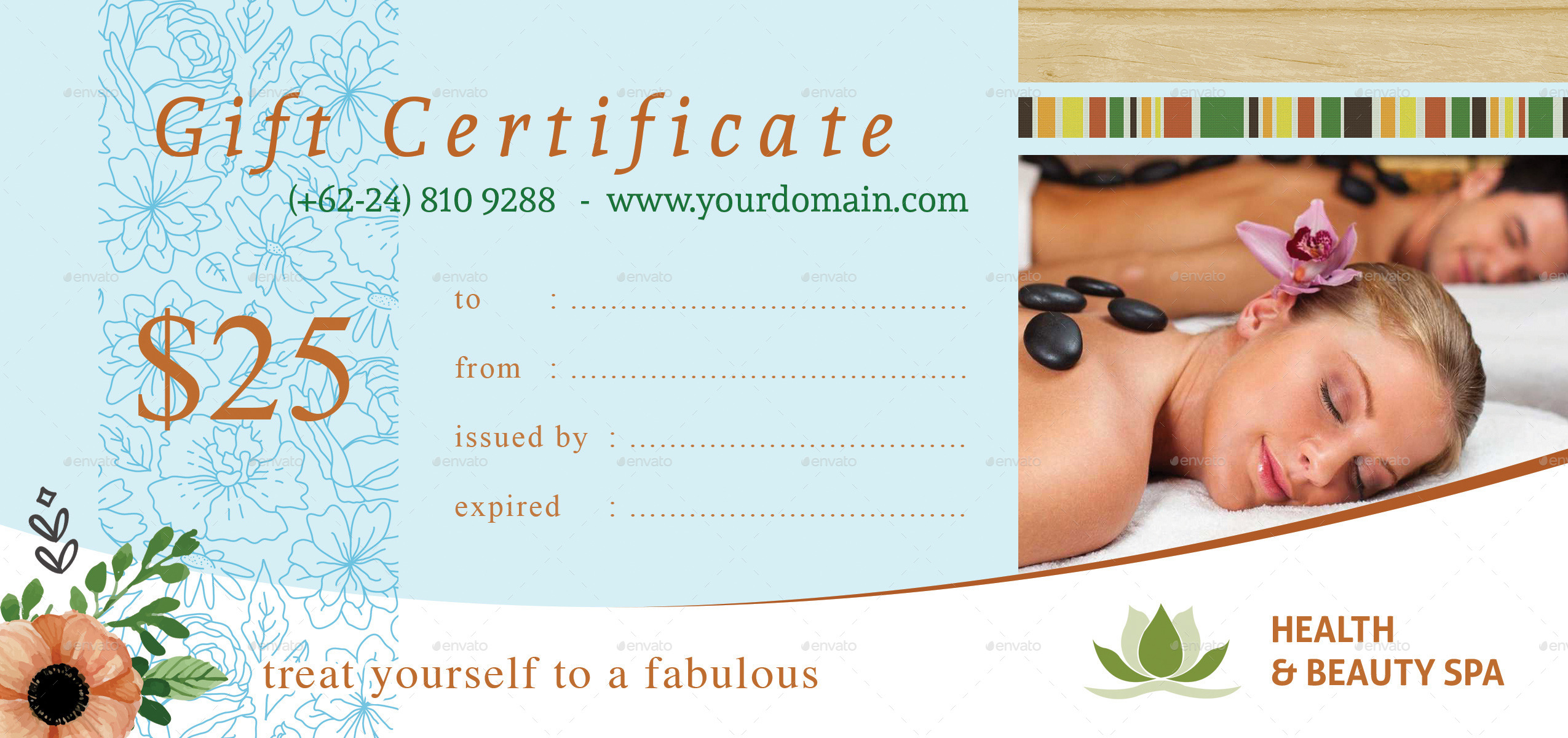 Healty Spa Gift Certificate by yesangga GraphicRiver