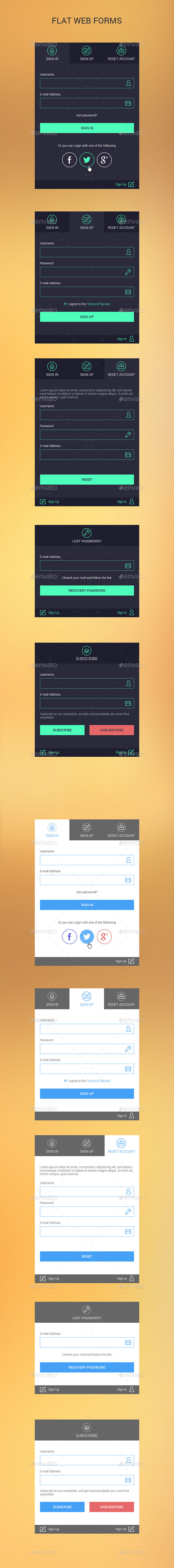 Flat Web Forms - Forms Web Elements