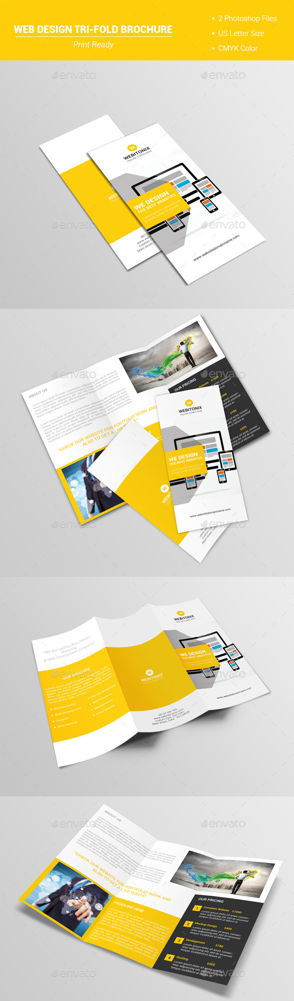 Web Design Tri-Fold Brochure V1 - Corporate Brochures