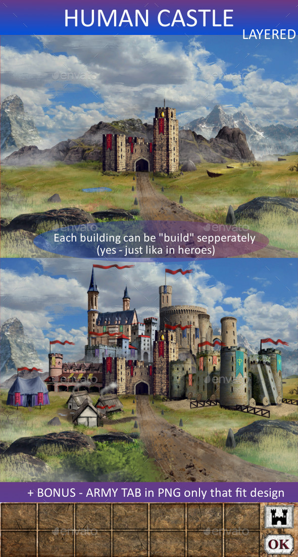 Human Castle set - Miscellaneous Game Assets
