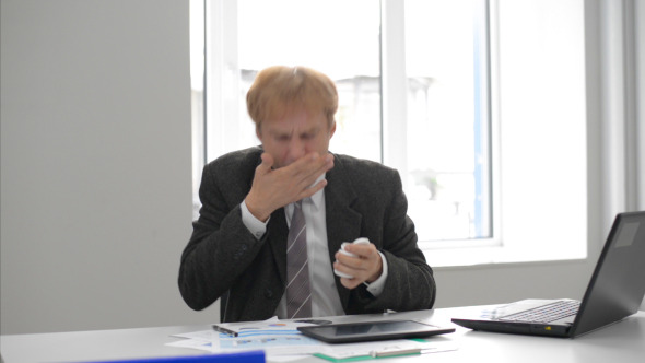 Businessman Takes Medicine Businessman Takes Medicine