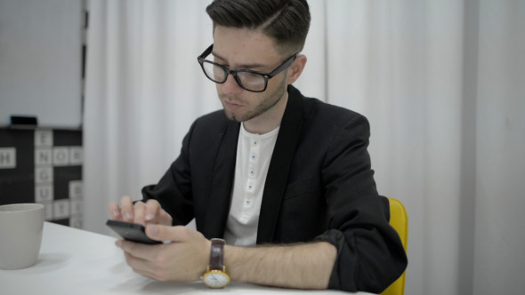 Very Busy Man Using Smartphone Very Busy Man Using Smartphone