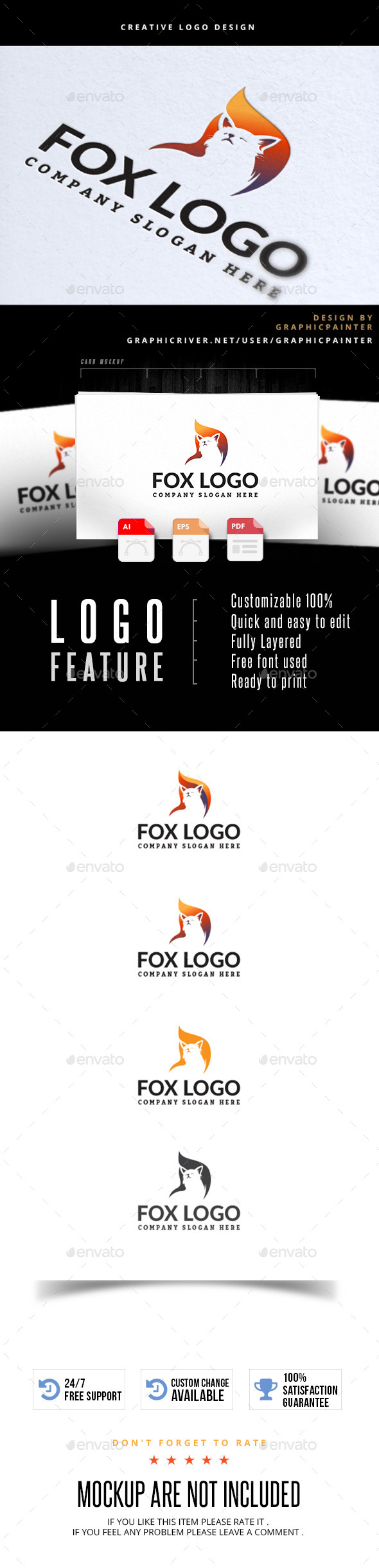 Fox Logo - Animals Logo Templates