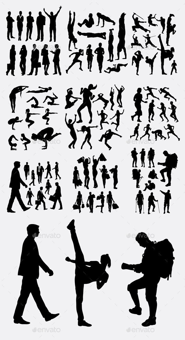 People Activity Silhouettes - People Characters