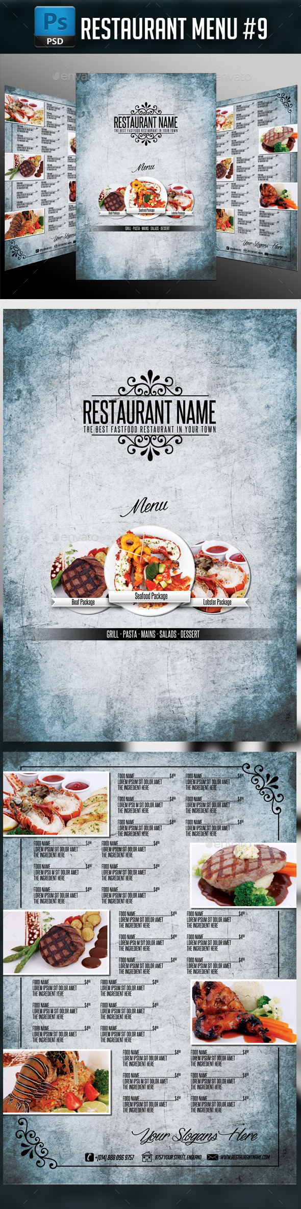 Restaurant Menu #9 - Food Menus Print Templates