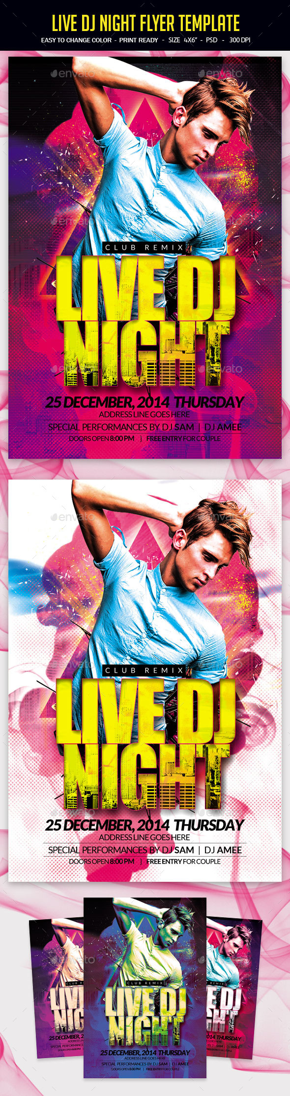 Live Dj Night Flyer Template - Clubs & Parties Events