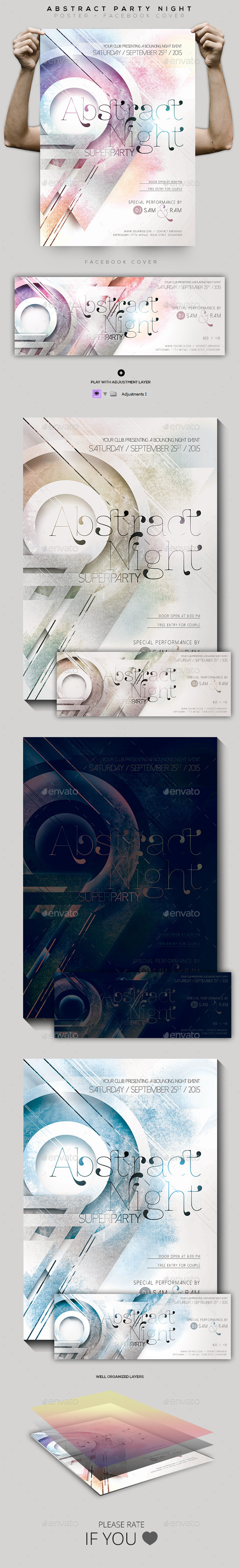 Abstract Party Night Flyer / Facebook Cover - Clubs & Parties Events
