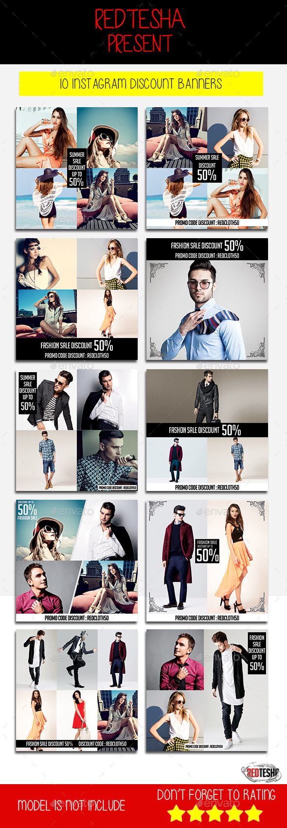 Instagram Discount Banner - Banners & Ads Web Elements