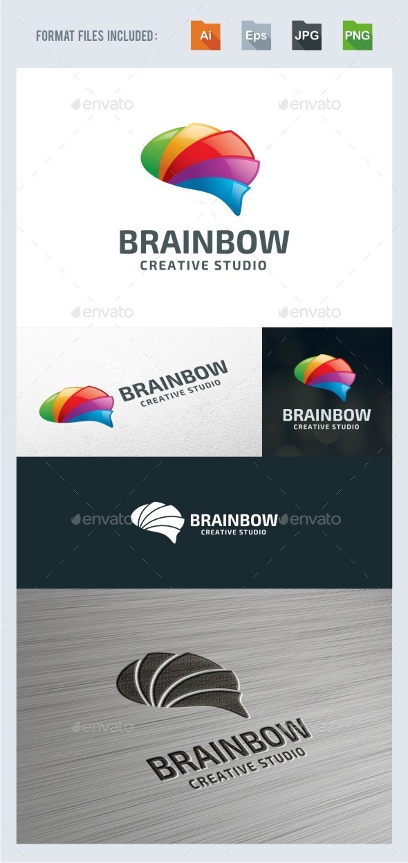 Creative Brain - Rainbow - Symbols Logo Templates