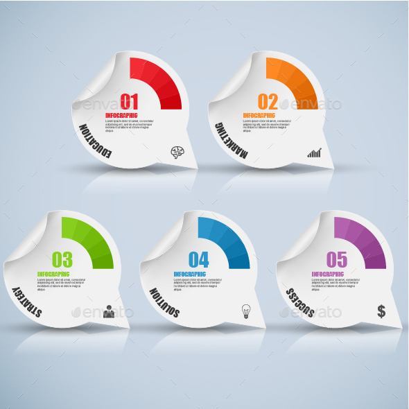 Abstract 3D Business Number Options Infographic - Infographics