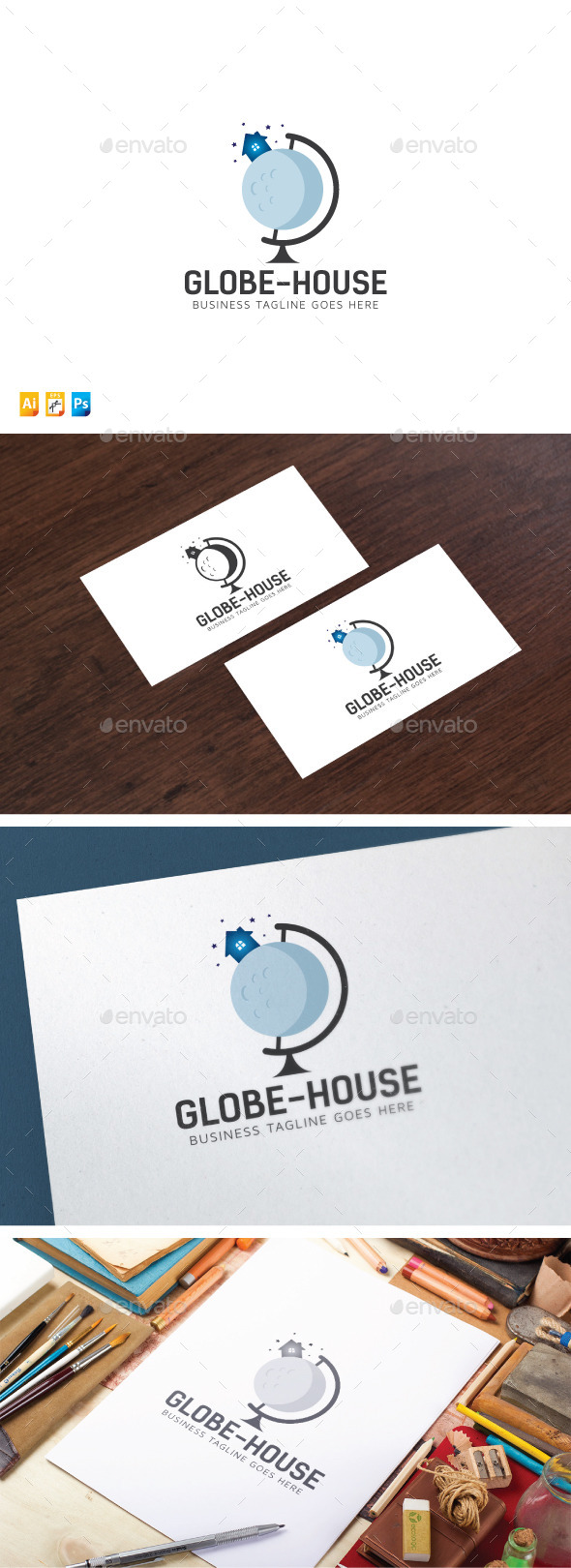 Globe House Logo - Nature Logo Templates