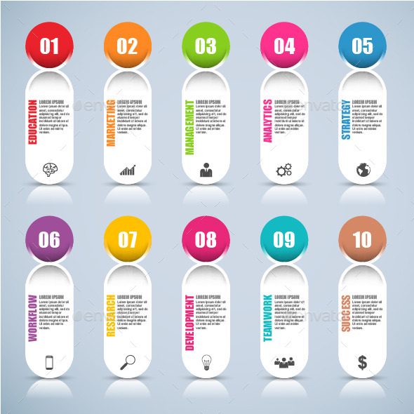 Abstract 3D Digital Business Infographic - Infographics