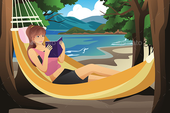 Woman Relaxing on a Hammock - People Characters