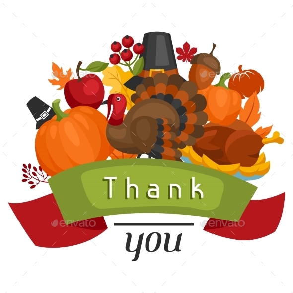 Happy Thanksgiving Day Card Design With Holiday - Seasons/Holidays Conceptual