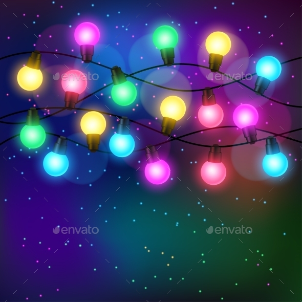 Celebration Background With Garland Of Bulbs Celebration Background With Garland Of Bulbs