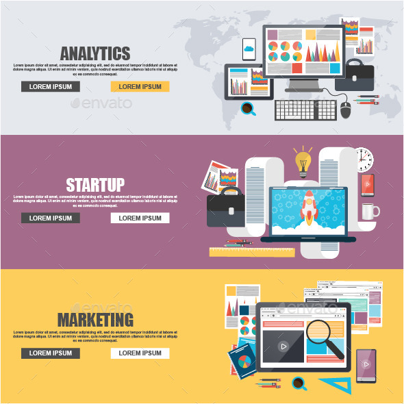 Flat Design Concepts for Business Marketing - Concepts Business