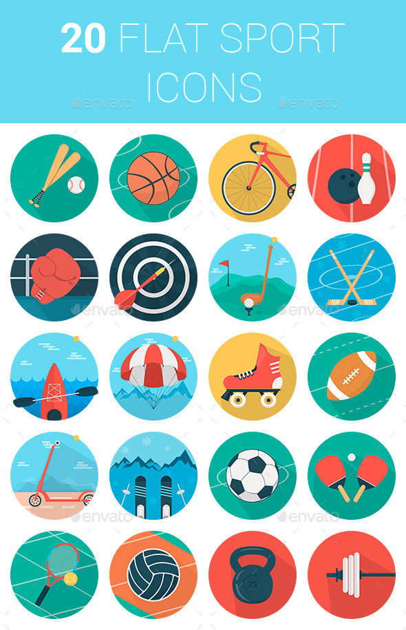 Flat Icons Sport Set - Web Icons