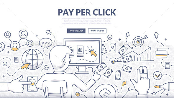 Pay Per Click Doodle Concept Pay Per Click Doodle Concept