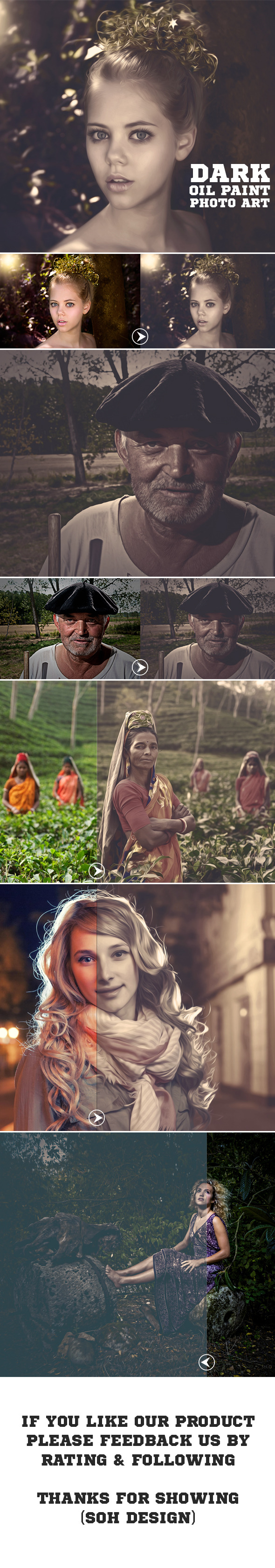 Dark Oil Paint Photo Art - Photo Effects Actions