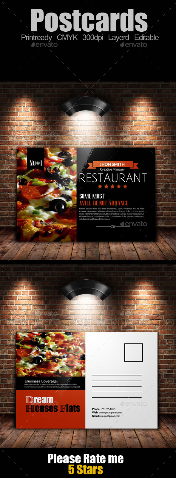 Restaurant Post Cards Template Restaurant Post Cards Template