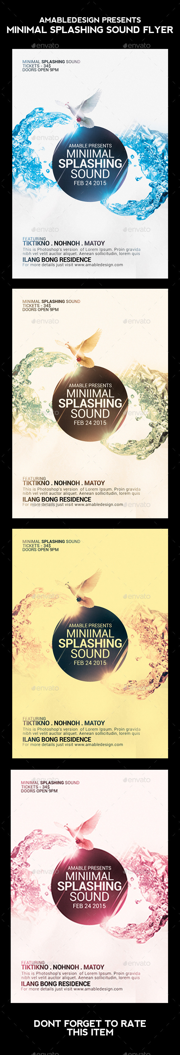 Minimal Splashing Sound Flyer Minimal Splashing Sound Flyer