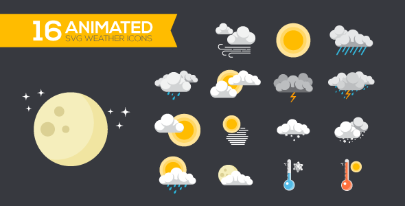 Animated SVG Weather Icons by dxc | CodeCanyon