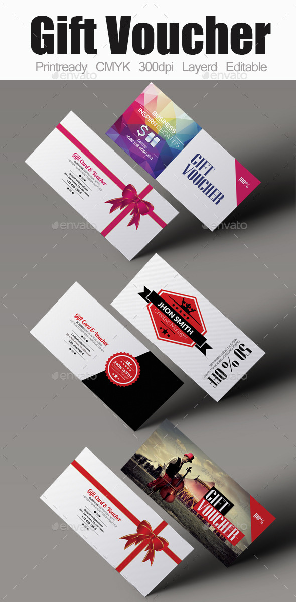 Multi Use Gift Voucher Bundle - Cards & Invites Print Templates