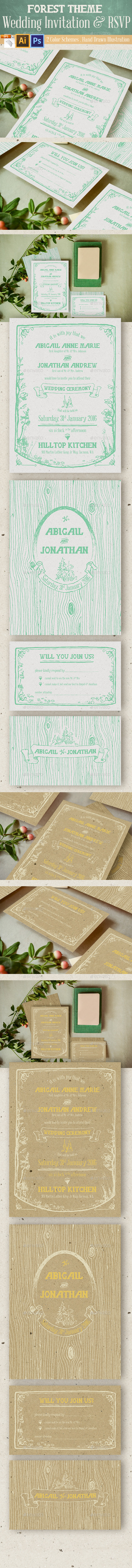 Forest Theme Wedding Invitation