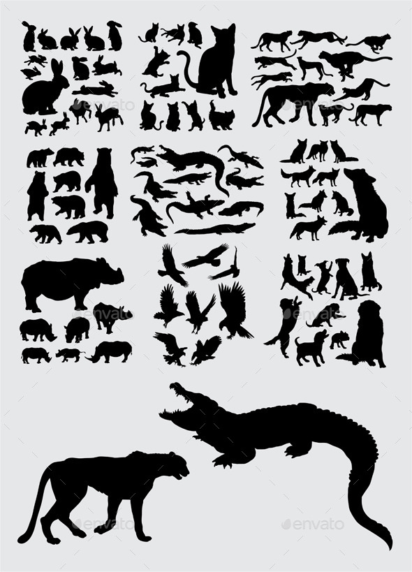 Pet and Wild Animal Silhouettes