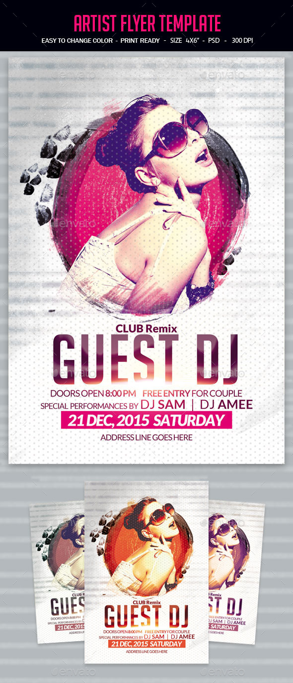 Artist Flyer Template - Clubs & Parties Events