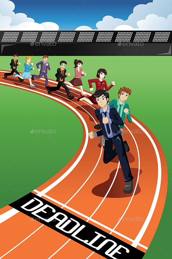 Business People Racing Against Time - Concepts Business