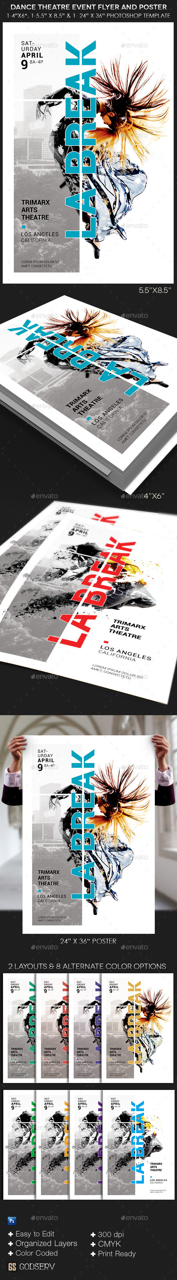 Dance Theater Flyer Poster Template - Concerts Events