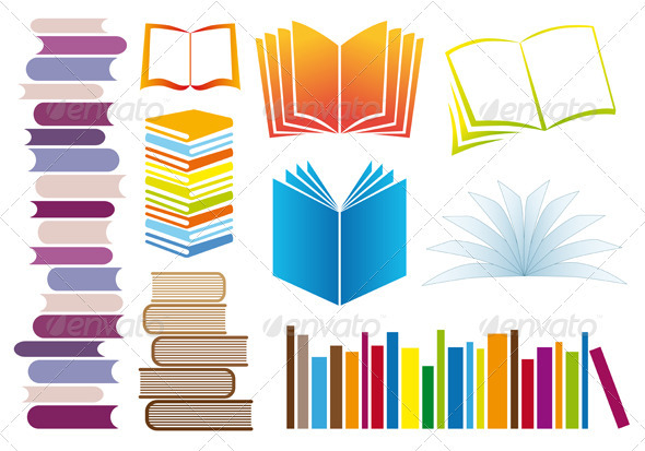 Set Of Vector Books - Man-made Objects Objects