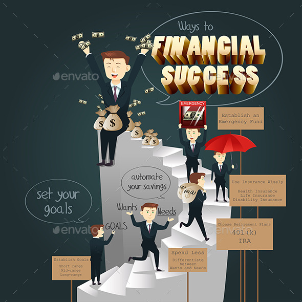 Infographic of Ways to Financial Success - Concepts Business