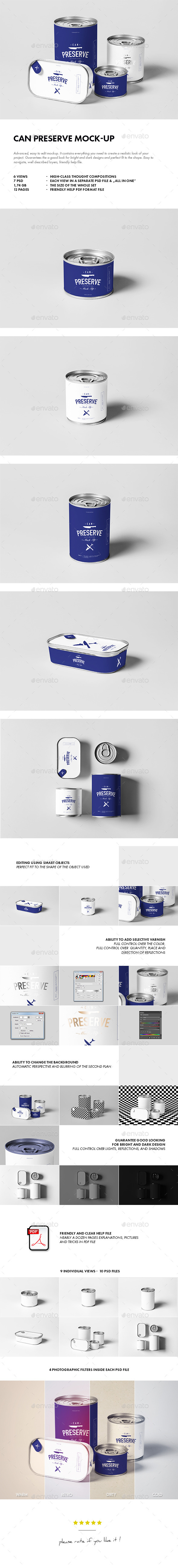 Can Preserve Mock-up - Food and Drink Packaging