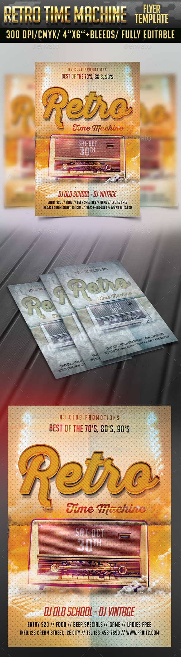 Retro Time Machine Flyer Retro Time Machine Flyer