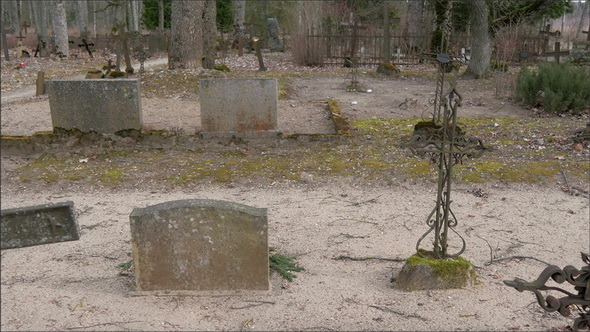 Tombstones and Gravestones Inside the Old Cemetery