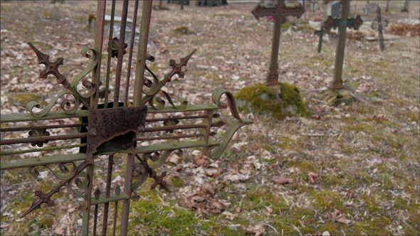 Unique Design of a Cross in the Cemetery