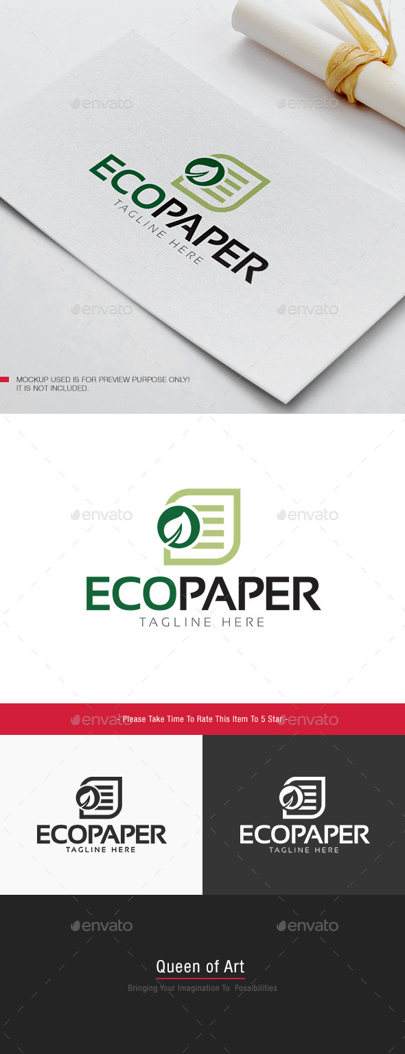Eco Paper Logo - Nature Logo Templates